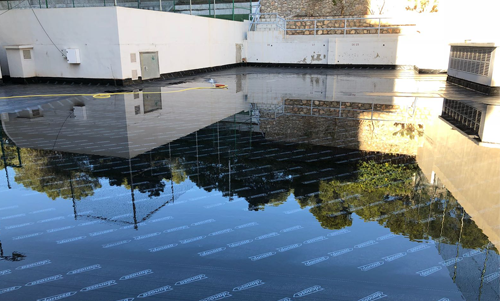Impermeabilización con prueba de agua terrazas pisables